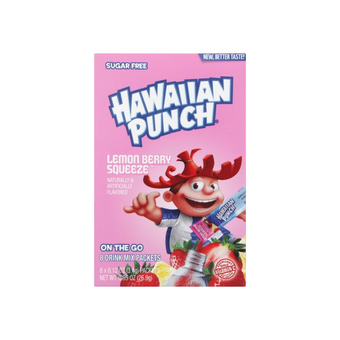 HAWAIIAN PUNCH: Lemon Berry Squeeze On The Go 8 Drink Mix Packets, 0.95 oz