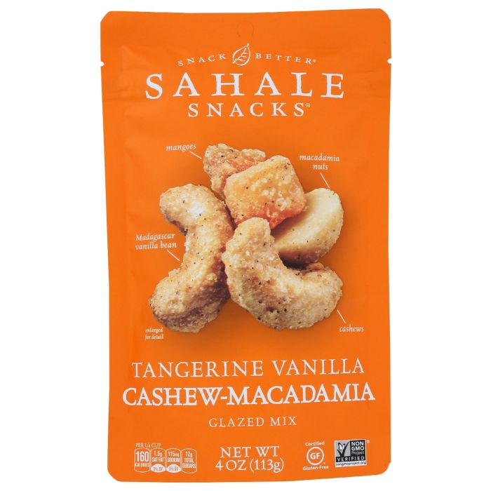 SAHALE SNACKS: Tangerine Vanilla Cashew Macadamia Glazed Mix, 4 oz