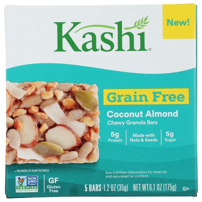 KASHI: Grain Free Coconut Almond Chewy Granola Bars 5 Count Box, 6.1 oz