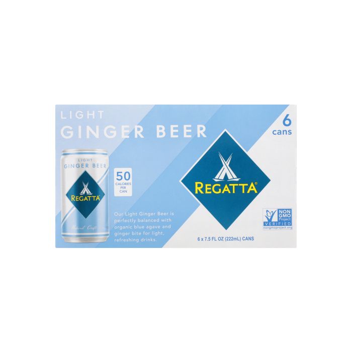 REGATTA: Light Ginger Beer 6 Pack, 45 fo