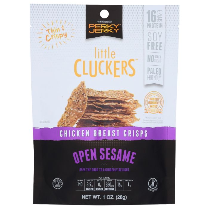 PERKY JERKY: Little Cluckers Open Sesame Chicken Breast Crisps, 1 oz