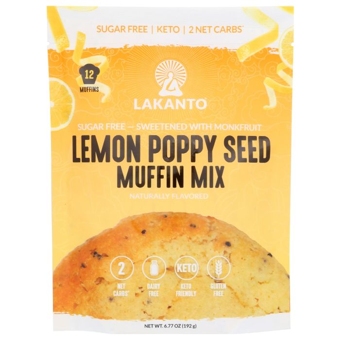 LAKANTO: Lemon Poppy Seed Muffin Mix, 6.77 oz