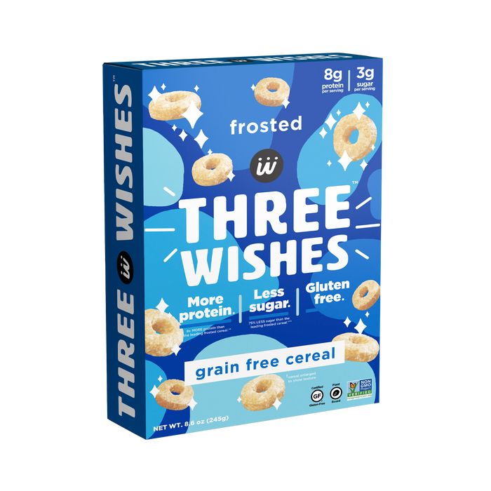 THREE WISHES: Grain Free Frosted Cereal, 8.6 oz