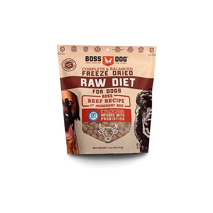 BOSS DOG BRAND INC: Beef Recipe Freeze Dried Raw Diet For Dogs, 12 oz