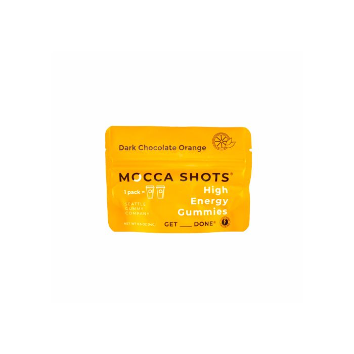 SEATTLE GUMMY COMPANY: Mocca Shots High Energy Gummies Dark Chocolate Orange 2Pk, 1 oz