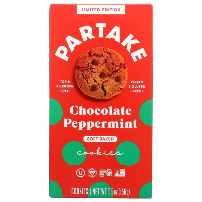 PARTAKE FOODS: Soft Baked Chocolate Peppermint Cookies, 5.5 oz