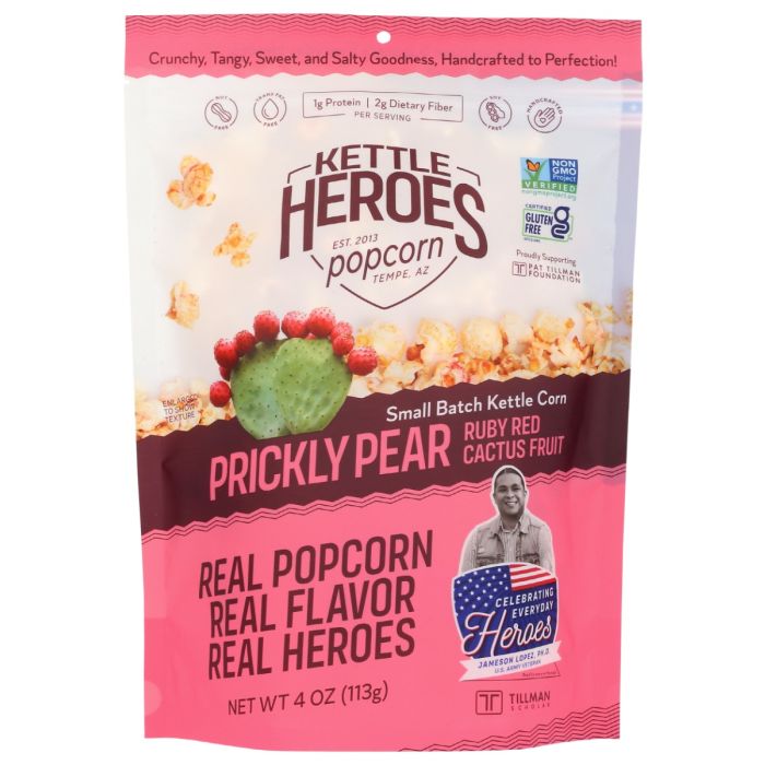 KETTLE HEROES: Kettle Corn Prickly Pear, 4 OZ