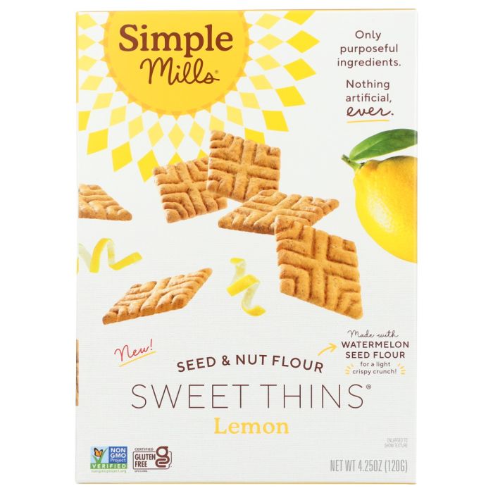 SIMPLE MILLS: Sweet Thins Lemon, 4.25 oz