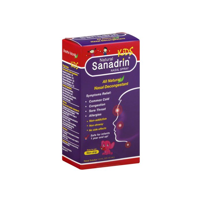 SANADRIN: Kids Nasal Decongestant Spray, 0.5 oz
