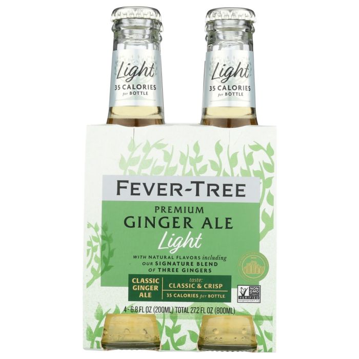 FEVER TREE: Light Ginger Ale 4Pk, 27.2 fo