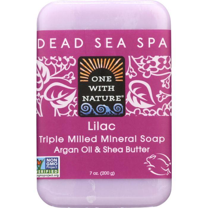 ONE WITH NATURE: Lilac Soap With Dead Sea Minerals Argan Oil and Shea Butter, 7 oz