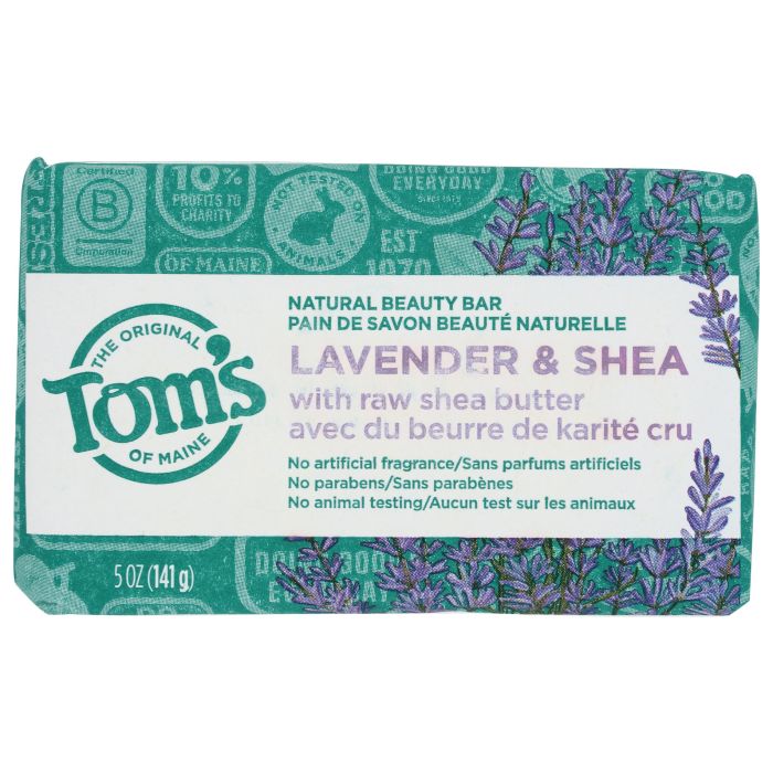 TOMS OF MAINE: Natural Beauty Bar Lavender and Shea, 5 oz