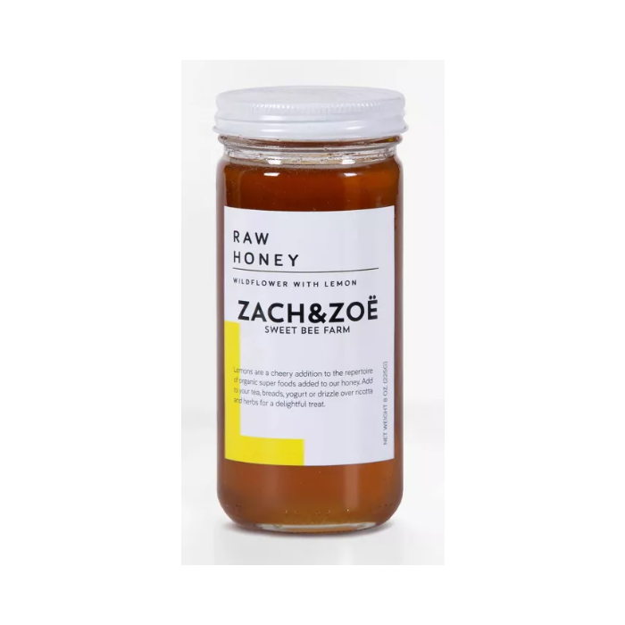 ZACH & ZOE SWEET BEE FARM: Wildflower Honey With Lemon, 8 oz
