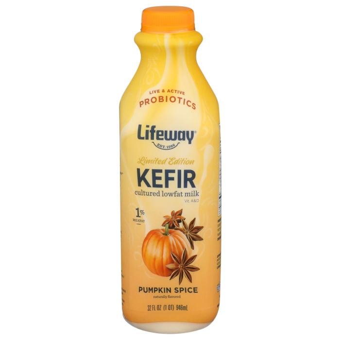 LIFEWAY: Seasonal Lowfat Pumpkin Spice Kefir, 32 fo