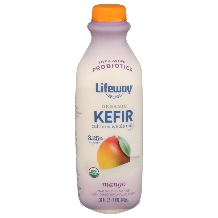 LIFEWAY: Organic Whole Milk Kefir Mango, 32 fo