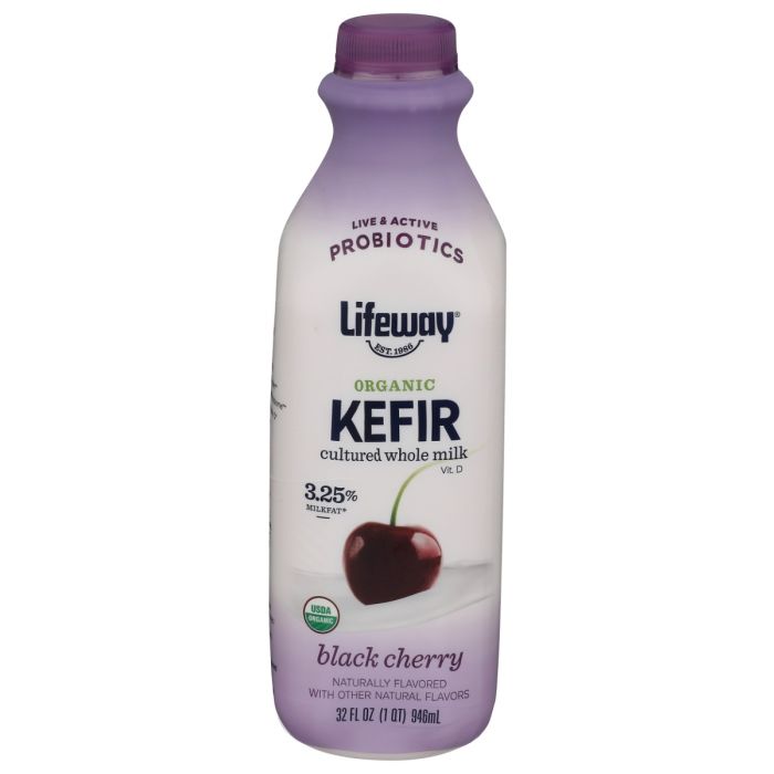 LIFEWAY: Organic Whole Milk Kefir Black Cherry, 32 fo
