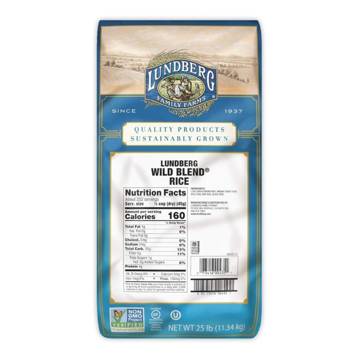 LUNDBERG: Wild Brown Rice, 25 lb