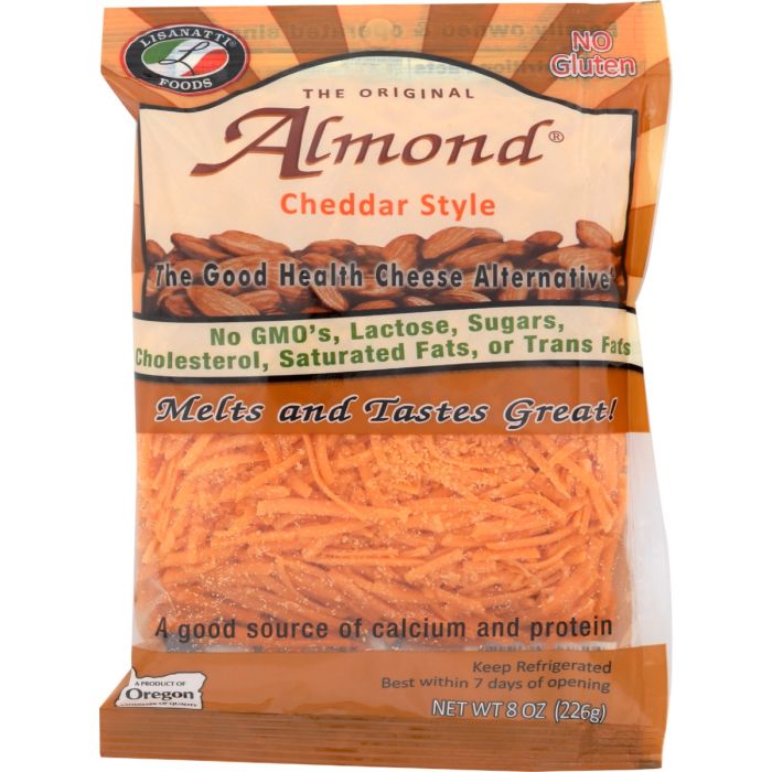 LISANATTI: Almond Cheddar Style Shreds, 8 oz