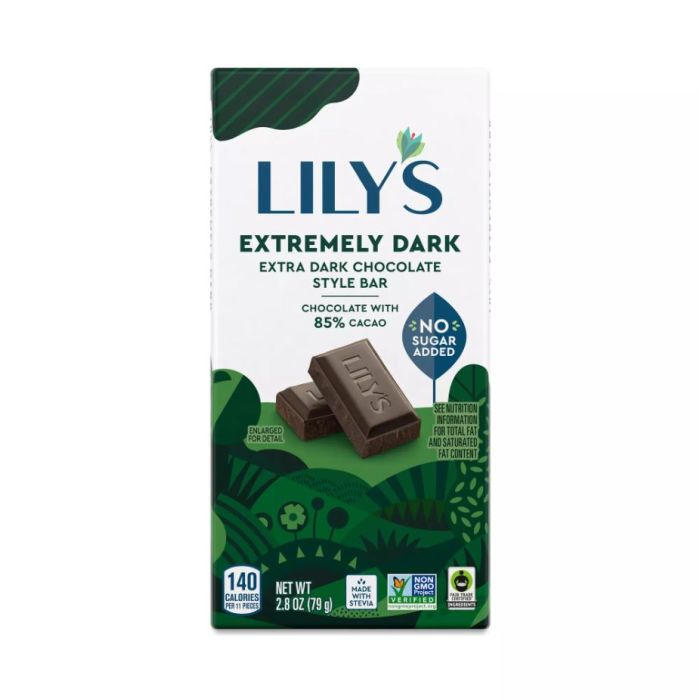 LILYS: Extremely Dark Chocolate, 2.8 oz