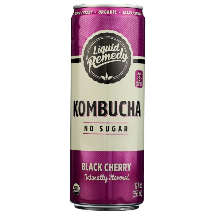 LIQUID REMEDY: Black Cherry Kombucha, 12 fo