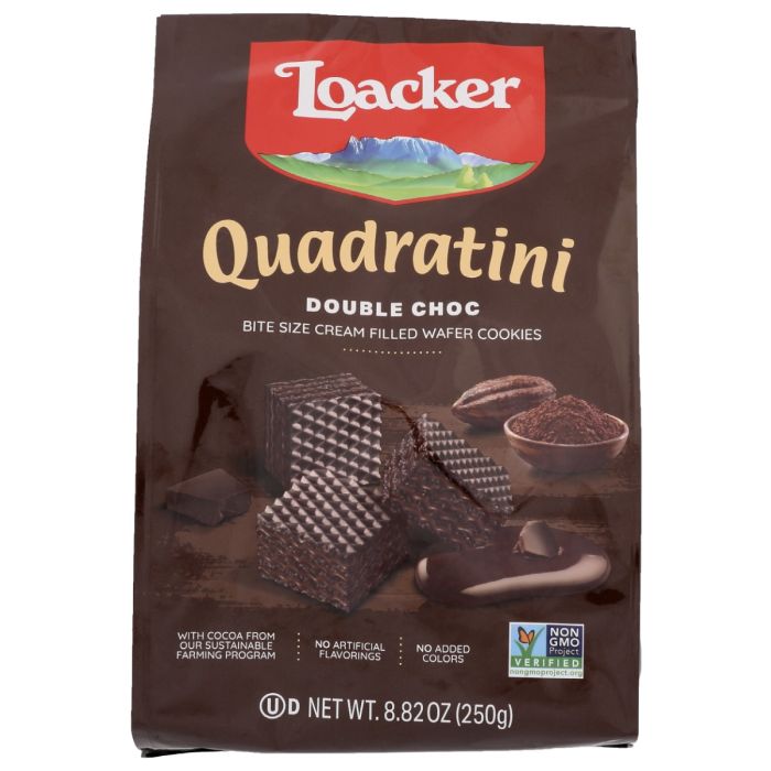 LOACKER: Quadratini Double Chocolate Wafer, 8.82 oz