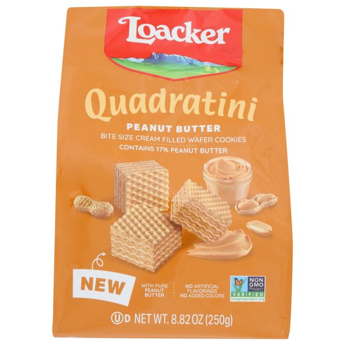 LOACKER: Quadratini Peanut Butter Wafer, 8.82 oz