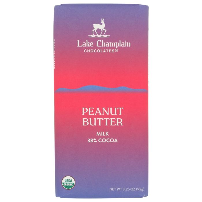 LAKE CHAMPLAIN CHOCOLATES: Peanut Butter Milk Chocolate Bar, 3.25 oz