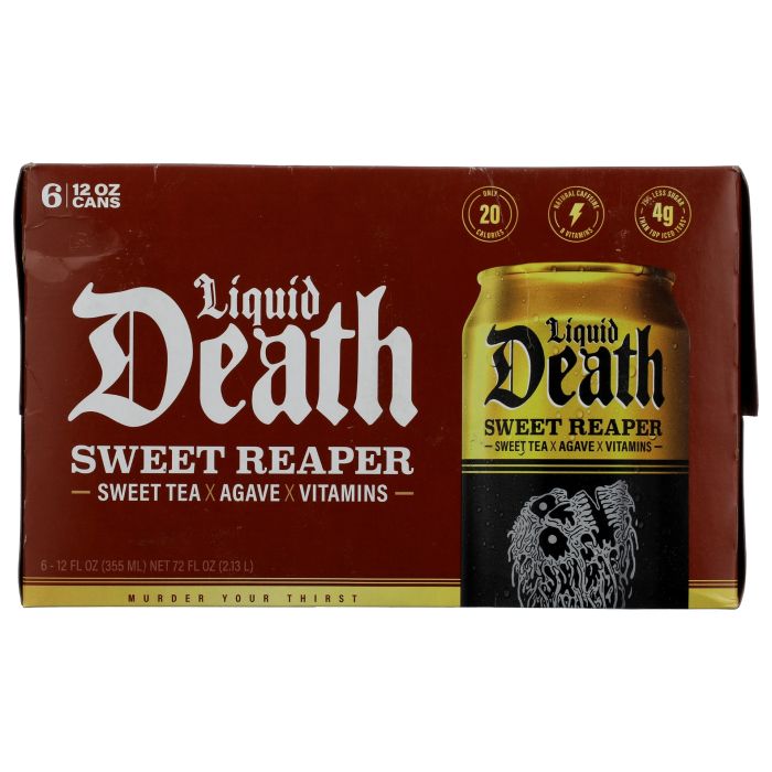 LIQUID DEATH: Sweet Reaper Tea 6 Count, 72 fo