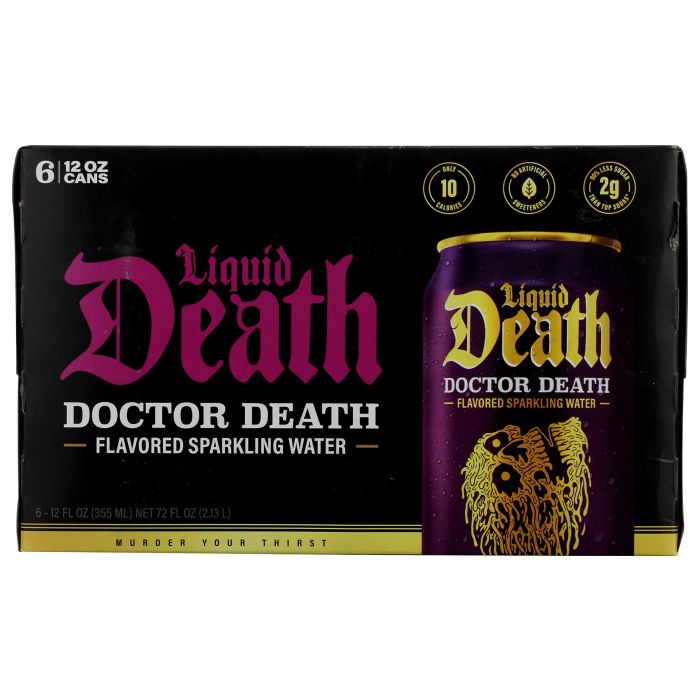 LIQUID DEATH: Doctor Death Soda 6 Count, 72 fo