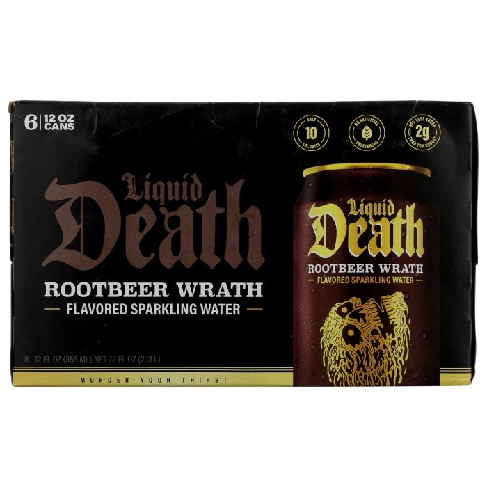 LIQUID DEATH: Rootbeer Wrath Soda 6 Count, 72 fo