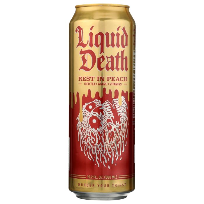 LIQUID DEATH: Rest in Peach Iced Tea, 19.2 fo