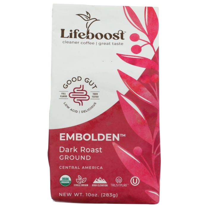 LIFEBOOST: Embolden Dark Roast Ground Coffee, 10 oz