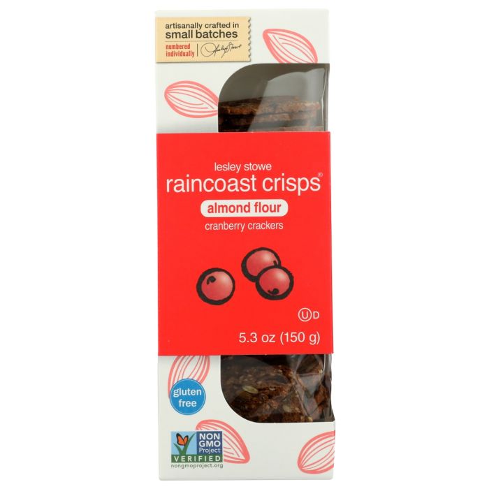 LESLEY STOWE: Raincoast Crisps Almond Flour Cranberry, 5.3 oz