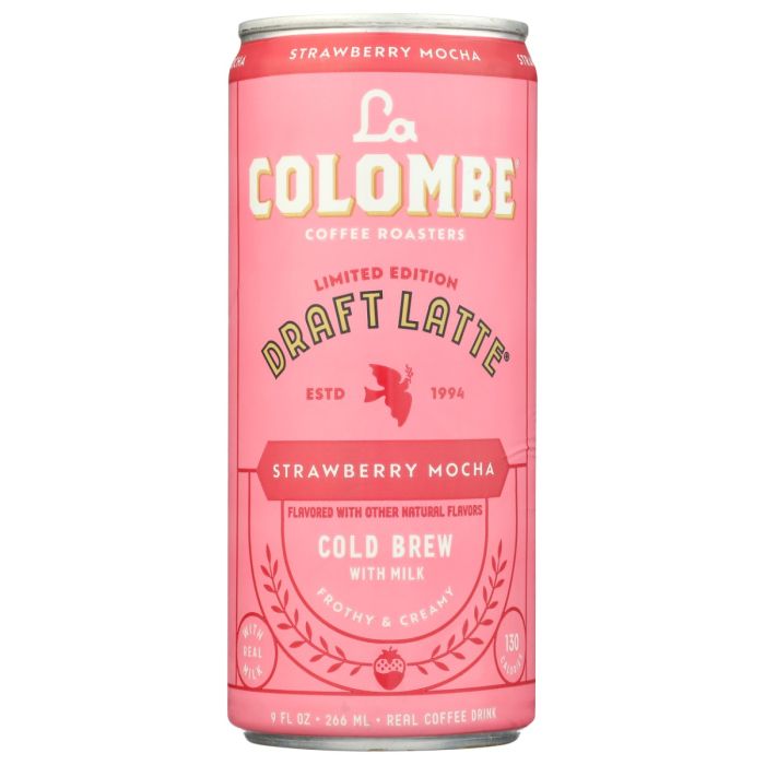 LA COLOMBE: Strawberry Mocha Draft Latte, 9 fo