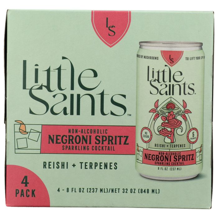 LITTLE SAINTS: Negroni Spritz Mocktail Non Alcoholic 4 Count, 32 fo