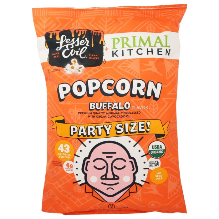 LESSER EVIL: Primal Kitchen Buffalo Popcorn, 8 oz