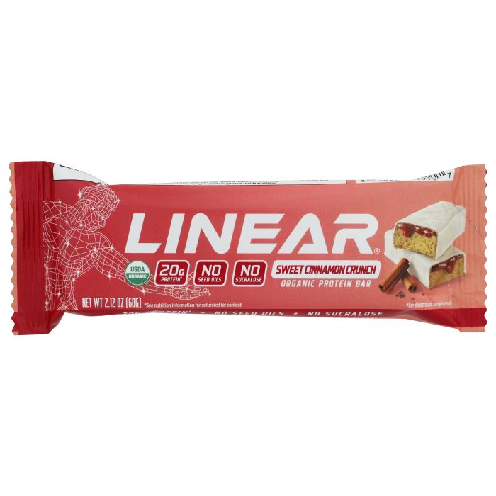 LINEAR BAR: Sweet Cinnamon Crunch Protein Bar, 2.12 oz
