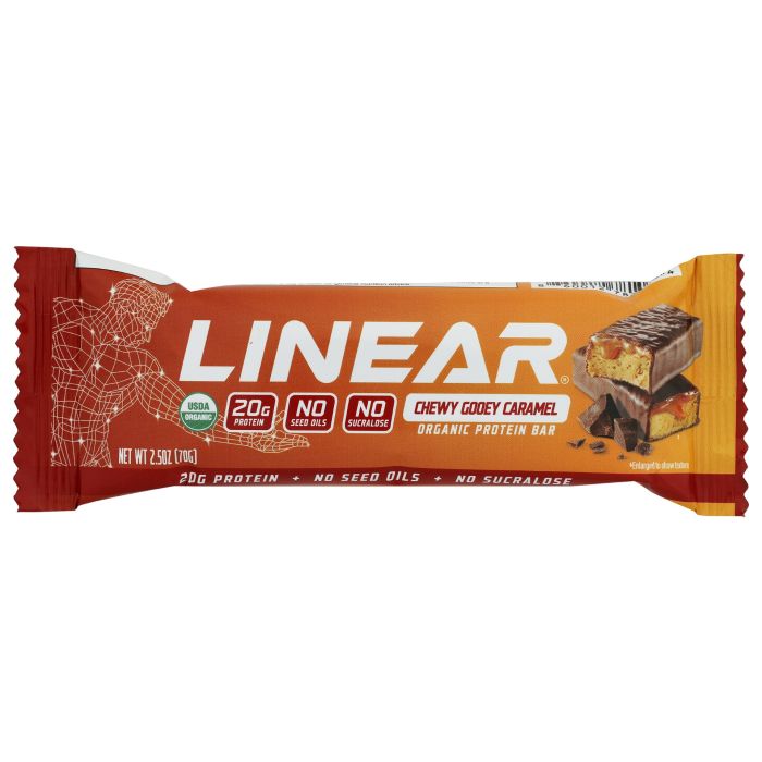 LINEAR BAR: Chewy Gooesy Caramel Protein Bar, 2.12 oz