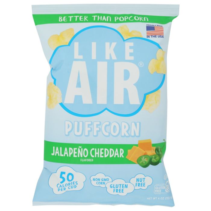 LIKE AIR: Jalapeño Cheddar Puffcorn, 4 oz