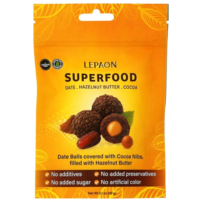 LEPAON CHOCOLATIER: Superfoods Cocoa Hazelnut Balls, 2.1 oz