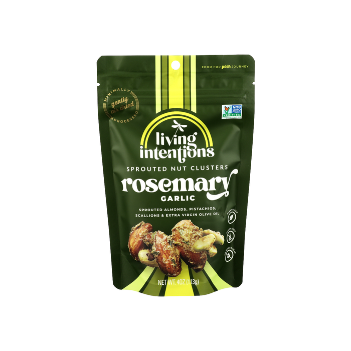 LIVING INTENTIONS: Rosemary Garlic Sprouted Nut Clusters, 4 oz