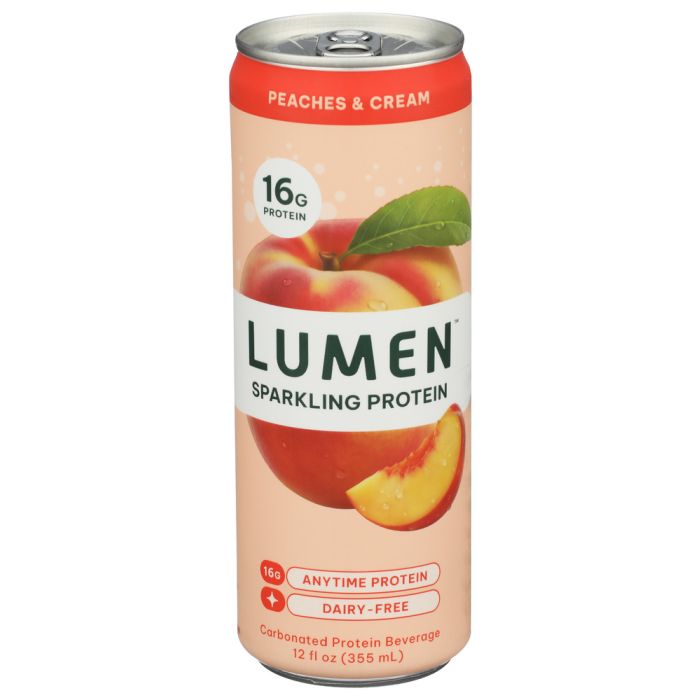 LUMEN: Peaches and Cream Sparkling Protein Water, 12 fo