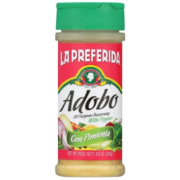 LA PREFERIDA: Adobo with Pepper Seasoning, 8 oz