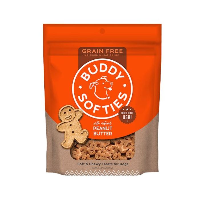 BUDDY BISCUITS: Grain Free Soft and Chewy Treats Peanut Butter, 5 oz