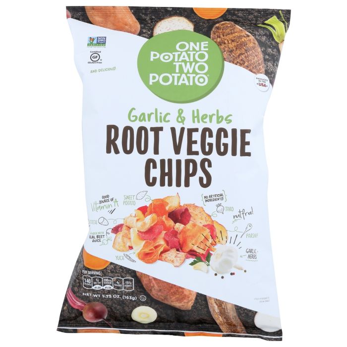 ONE POTATO TWO POTATO: Chip Root Veg Grlc Herb, 5.75 oz