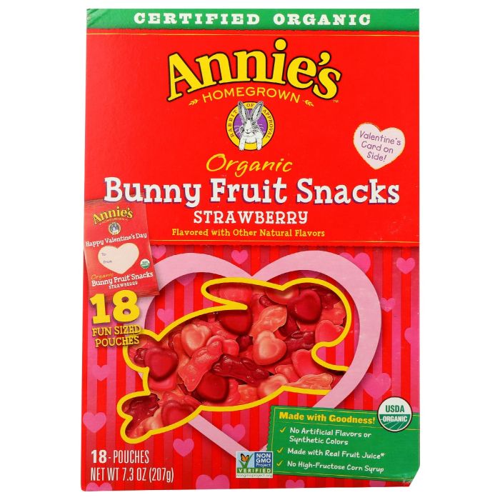 ANNIES HOMEGROWN: Fruit Snck Valentines Day, 7.3 oz