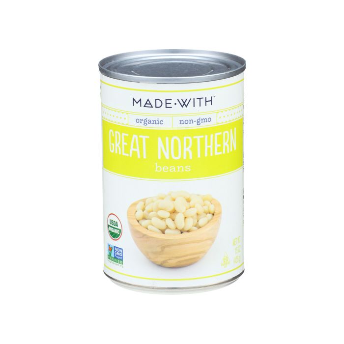 MADE WITH: Organic Great Northern Beans, 15 oz