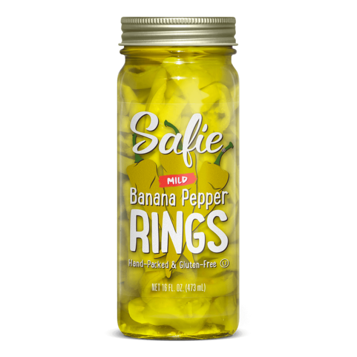 SAFIE: Mild Banana Pepper Rings, 16 oz