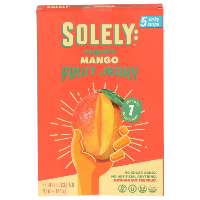 SOLELY: Organic Mango Fruit Jerky Multipack, 4.1 oz