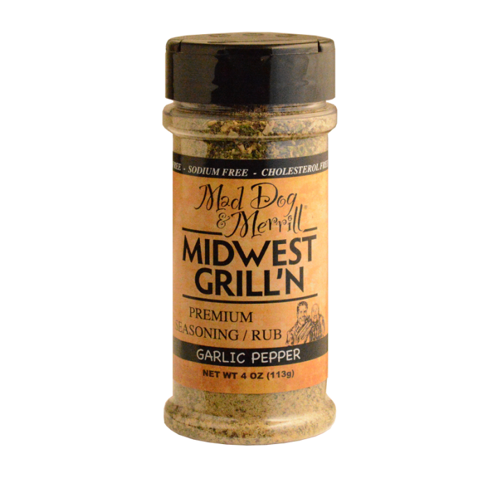 MDDOG&MER: Garlic Pepper Premium Seasoning Rub Sodium Free, 4 oz